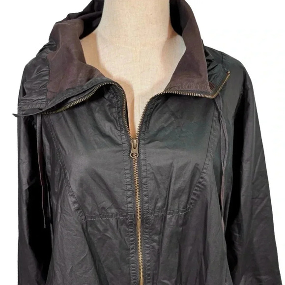 Eileen Fisher Organic Cotton Stand Collar Drawstring Anorak Jacket Windbreaker - Picture 3 of 7